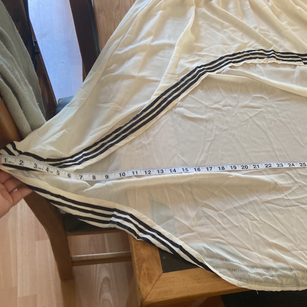 Boutique hi low skirt cream w black stripes small Nwot - Picture 12 of 16